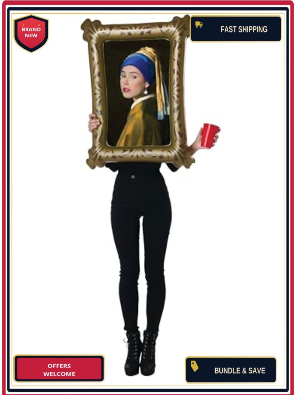 Adult Inflatable Painting Costume One Size Historical Halloween